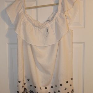 NWT -3X Plus - Old Navy White and Black Ruffle Top